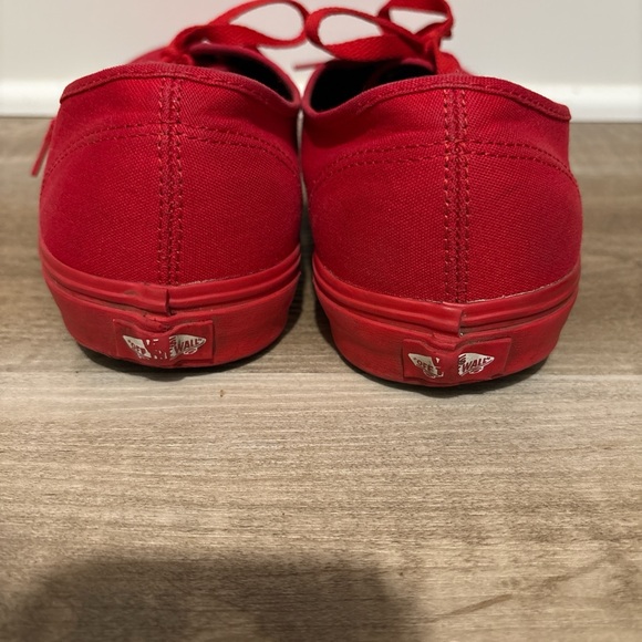 Vans Authentic Red Canvas Skate Shoes Men 12 US - Picture 2 of 7